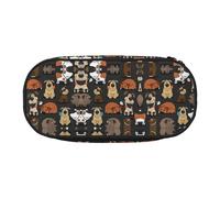 HAHAFU Dog Corgi Double Zipper Pencil Case Makeup Bag,Large Capacity Crush-Resistant Polyester Organizer for School Office Travel