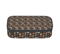 HAHAFU Dog Corgi Durable Large Capacity Pencil Case with Multiple Compartments,Print Water-Resistant Polyester School Supplies Organizer (Square Design)
