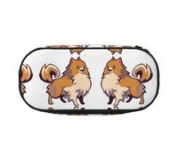 HAHAFU Dog Double Zipper Pencil Case Makeup Bag,Large Capacity Crush-Resistant Polyester Organizer for School Office Travel