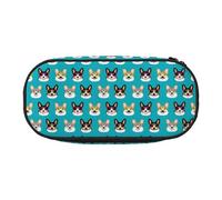 HAHAFU Dog Double Zipper Pencil Case Makeup Bag,Large Capacity Crush-Resistant Polyester Organizer for School Office Travel
