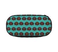 HAHAFU Dog Double Zipper Pencil Case Makeup Bag,Large Capacity Crush-Resistant Polyester OrganizerFor School Office Travel