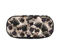 HAHAFU Dog Double Zipper Pencil Case Makeup Bag,Large Capacity Crush-Resistant Polyester OrganizerFor School Office Travel