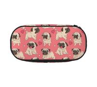 HAHAFU Dog Double Zipper Pencil Case Makeup Bag,Large Capacity Crush-Resistant Polyester OrganizerFor School Office Travel