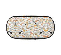 HAHAFU Dog Double Zipper Pencil Case Makeup Bag,Large Capacity Crush-Resistant Polyester OrganizerFor School Office Travel