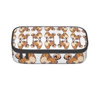 HAHAFU Dog Durable Large Capacity Pencil Case with Multiple Compartments,Print Water-Resistant Polyester School Supplies Organizer (Square Design)