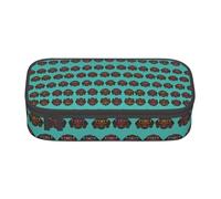 HAHAFU Dog Durable Large Capacity Pencil Case with Multiple Compartments,Print Water-Resistant Polyester School Supplies Organizer (Square Design)