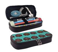 HAHAFU Dog Leather Pencil Case for Girls Boys,Personalised Print Large Stationery Pencil Case with Compartments.