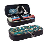 HAHAFU Dog Pencil Case for Girls Boys,Leather Personalised Print Large Stationery Pencil Case with Compartments.