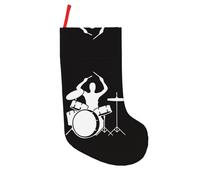 HAHAFU Drummer Christmas Decorations Stocking Ornaments,Personalised Print Plush Hanging Socks For Christmas Decorations 18"