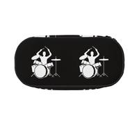 HAHAFU Drummer Double Zipper Pencil Case Makeup Bag,Large Capacity Crush-Resistant Polyester Organizer for School Office Travel