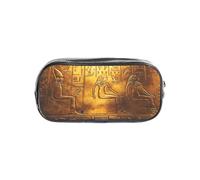 HAHAFU Egypt Hieroglyphics Clear Pencil Case with Full Print On Front Panel,Transparent PVC Pouch, Lightweight Wear-Resistant, Zipper Closure for School, Office, Travel