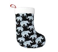 HAHAFU Elephant Christmas Stocking Large Personalized Print Fluffy Hanging Socks For Christmas Decorations