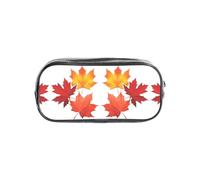 HAHAFU Fall Leaf Clear PVC Pencil Case,Transparent Makeup Bag for School,Office,Travel Gym Accessories Organizer (Full Print Front Panel)