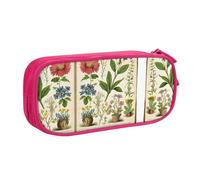 HAHAFU Floral in The Old Book Double Layer Large Capacity Pencil Case, Full Print Oxford-Cloth Pencil Pouch with Multiple Compartments,Customizable Smooth Zipper Stationery Bag