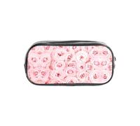 HAHAFU Fresh Roses Clear PVC Pencil Case,Transparent Makeup Bag for School,Office,Travel Gym Accessories Organizer (Full Print Front Panel)