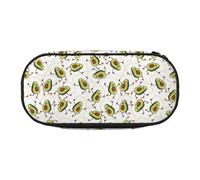 HAHAFU Funny Cartoon Avocados Double Zipper Pencil Case Makeup Bag,Large Capacity Crush-Resistant Polyester OrganizerFor School Office Travel