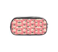 HAHAFU Funny Cartoon Pug Puppy Dog Clear Pencil Case with Full Print On Front Panel,Transparent PVC Pouch, Lightweight Wear-Resistant, Zipper Closure for School, Office, Travel