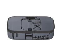 HAHAFU Funny Cat Reading Durable Large Capacity Pencil Case with Multiple Compartments,Print Water-Resistant Polyester School Supplies Organizer (Square Design)