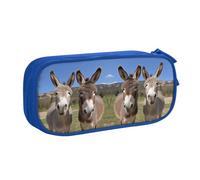 HAHAFU Funny Donkeys Double Layer Large Capacity Pencil Case,Print Oxford-Cloth Pencil Pouch with Multiple Compartments