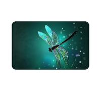 HAHAFU Galaxy Animal Dragonfly Flannel Doormat 49x80cm,Non-Slip Rubber Backing,Absorbent And Dirt Trapping,Entrance Rug For Indoor/Outdoor Use