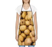 HAHAFU Garden Potatoes Chef Apron For Women Men,Print Polyester Work Cooking Aprons With Adjustable Strap And Large Pocket