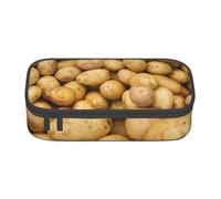 HAHAFU Garden Potatoes Durable Large Capacity Pencil Case with Multiple Compartments,Print Water-Resistant Polyester School Supplies Organizer (Square Design)