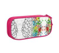 HAHAFU Geometry Brain Image with Science Double Layer Large Capacity Pencil Case, Full Print Oxford-Cloth Pencil Pouch with Multiple Compartments