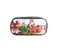 HAHAFU Gingerbread Man Candy Clear PVC Pencil Case,Transparent Makeup Bag for School,Office,Travel Gym Accessories Organizer (Full Print Front Panel)