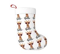 HAHAFU Giraffe Christmas Stocking Large Personalized Print Fluffy Hanging Socks For Christmas Decorations