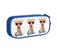 HAHAFU Giraffe Double Layer Large Capacity Pencil Case, Full Print Oxford-Cloth Pencil Pouch with Multiple Compartments,Customizable Smooth Zipper Stationery Bag