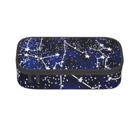 HAHAFU Glow in The Dark Durable Large Capacity Pencil Case with Multiple Compartments,Print Water-Resistant Polyester School Supplies Organizer (Square Design)