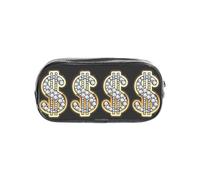 HAHAFU Gold Dollar Sign Clear Pencil Case with Full Print On Front Panel,Transparent PVC Pouch, Lightweight Wear-Resistant, Zipper Closure for School, Office, Travel