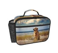 HAHAFU Golden Retriever Insulated Lunch Bag with All-Over Print,Oxford-Fabric Lunch Tote, Peva Lining Cotton Padding,Keeps Food Hot Or Cold for Work School Travel