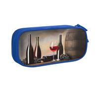 HAHAFU Grape Wine Double Layer Large Capacity Pencil Case, Full Print Oxford-Cloth Pencil Pouch with Multiple Compartments