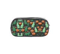 HAHAFU Green Ghost Horror Halloween Pumpkin Clear Pencil Case with Full Print On Front Panel,Transparent PVC Pouch, Lightweight Wear-Resistant, Zipper Closure for School, Office, Travel