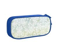 HAHAFU Green Sea Blue Seaweed Double Layer Large Capacity Pencil Case, Full Print Oxford-Cloth Pencil Pouch with Multiple Compartments,Customizable Smooth Zipper Stationery Bag
