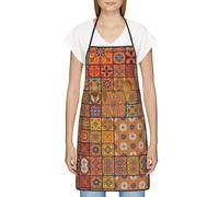 HAHAFU Group Of Moroccan Geometric Chef Apron For Women Men,Print Polyester Work Cooking Aprons With Adjustable Strap And Large Pocket