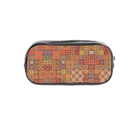 HAHAFU Group of Moroccan Geometric Clear Pencil Case with Full Print On Front Panel,Transparent PVC Pouch, Lightweight Wear-Resistant, Zipper Closure for School, Office, Travel