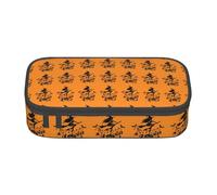 HAHAFU Halloween Witch Flying Durable Large Capacity Pencil Case with Multiple Compartments,Print Water-Resistant Polyester School Supplies Organizer (Square Design)