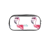 HAHAFU Hello Glasses Flamingo Clear Pencil Case with Full Print On Front Panel,Transparent PVC Pouch, Lightweight Wear-Resistant, Zipper Closure for School, Office, Travel