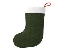 HAHAFU Hunter Green Floral Petals Pattern Traditional Christmas Holiday Stockings-Full Print Polyester Festive Sock For Xmas Decorations,Flannel Cuff, Machine Washable (1-Pack)