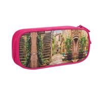 HAHAFU Italian Street Double Layer Large Capacity Pencil Case, Full Print Oxford-Cloth Pencil Pouch with Multiple Compartments
