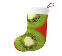 HAHAFU Kiwi Slice Personalized Christmas Stocking Large Print Fluffy Hanging Decoration Socks For Christmas Party