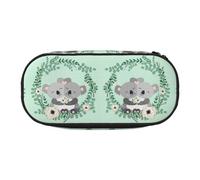HAHAFU Koala Double Zipper Pencil Case Makeup Bag,Large Capacity Crush-Resistant Polyester Organizer for School Office Travel