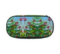 HAHAFU Ladybug Double Zipper Pencil Case Makeup Bag,Large Capacity Crush-Resistant Polyester Organizer for School Office Travel