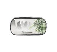 HAHAFU Landscape Painting Clear PVC Pencil Case,Transparent Makeup Bag for School,Office,Travel Gym Accessories Organizer (Full Print Front Panel)