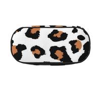 HAHAFU Leopard Double Zipper Pencil Case Makeup Bag,Large Capacity Crush-Resistant Polyester Organizer for School Office Travel