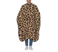 HAHAFU Leopard Pattern Adult Barber Cape 55x66 Inches-Single-Sided Printed Hair Cutting-Cape, Anti-Static Polyester For Hairdressing,Hair Coloring, Shaving