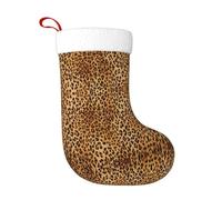 HAHAFU Leopard Print Christmas Stocking, Personalised Large Print Fluffy Hanging Socks For Christmas Decorations
