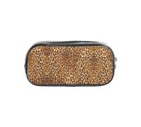 HAHAFU Leopard Print Clear PVC Pencil Case,Transparent Makeup Bag for School,Office,Travel Gym Accessories Organizer (Full Print Front Panel)
